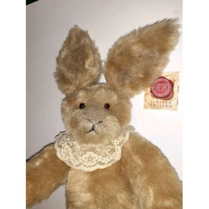 1999 Russ Berrie Bunnies from the Past Plush Heirloom Bunny Buckingham Signed
